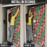 Red Palaka Hawaii Cowboy Christmas Door Cover Paniolo Mix Maile Lei - Polynesian Pride