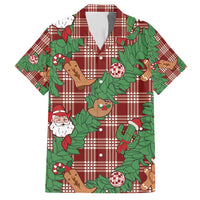 Red Palaka Hawaii Cowboy Christmas Hawaiian Shirt Paniolo Mix Maile Lei - Polynesian Pride