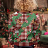 Red Palaka Hawaii Cowboy Christmas Kid Ugly Christmas Sweater Paniolo Mix Maile Lei - Polynesian Pride