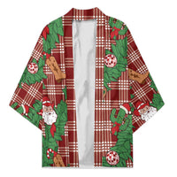 Red Palaka Hawaii Cowboy Christmas Kimono Paniolo Mix Maile Lei - Polynesian Pride