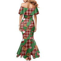 Red Palaka Hawaii Cowboy Christmas Mermaid Dress Paniolo Mix Maile Lei LT7 - Polynesian Pride