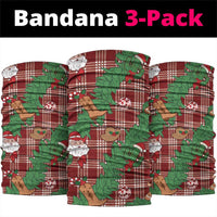 Red Palaka Hawaii Cowboy Christmas Neck Gaiter Paniolo Mix Maile Lei - Polynesian Pride