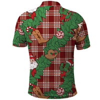 Red Palaka Hawaii Cowboy Christmas Polo Shirt Paniolo Mix Maile Lei - Polynesian Pride