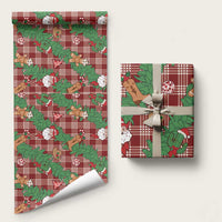 Red Palaka Hawaii Cowboy Christmas Wrapping Paper Paniolo Mix Maile Lei