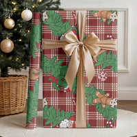 Red Palaka Hawaii Cowboy Christmas Wrapping Paper Paniolo Mix Maile Lei