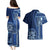 Samoa Siapo Motif Couples Matching Puletasi Dress and Hawaiian Shirt Classic Style - Bue Ver LT7 - Polynesian Pride