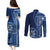 Samoa Siapo Motif Couples Matching Puletasi Dress and Long Sleeve Button Shirt Classic Style - Bue Ver LT7 - Polynesian Pride