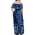 Samoa Siapo Motif Family Matching Off Shoulder Maxi Dress and Hawaiian Shirt Classic Style - Bue Ver LT7 - Polynesian Pride