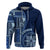 Samoa Siapo Motif Hoodie Classic Style - Bue Ver LT7 Blue - Polynesian Pride