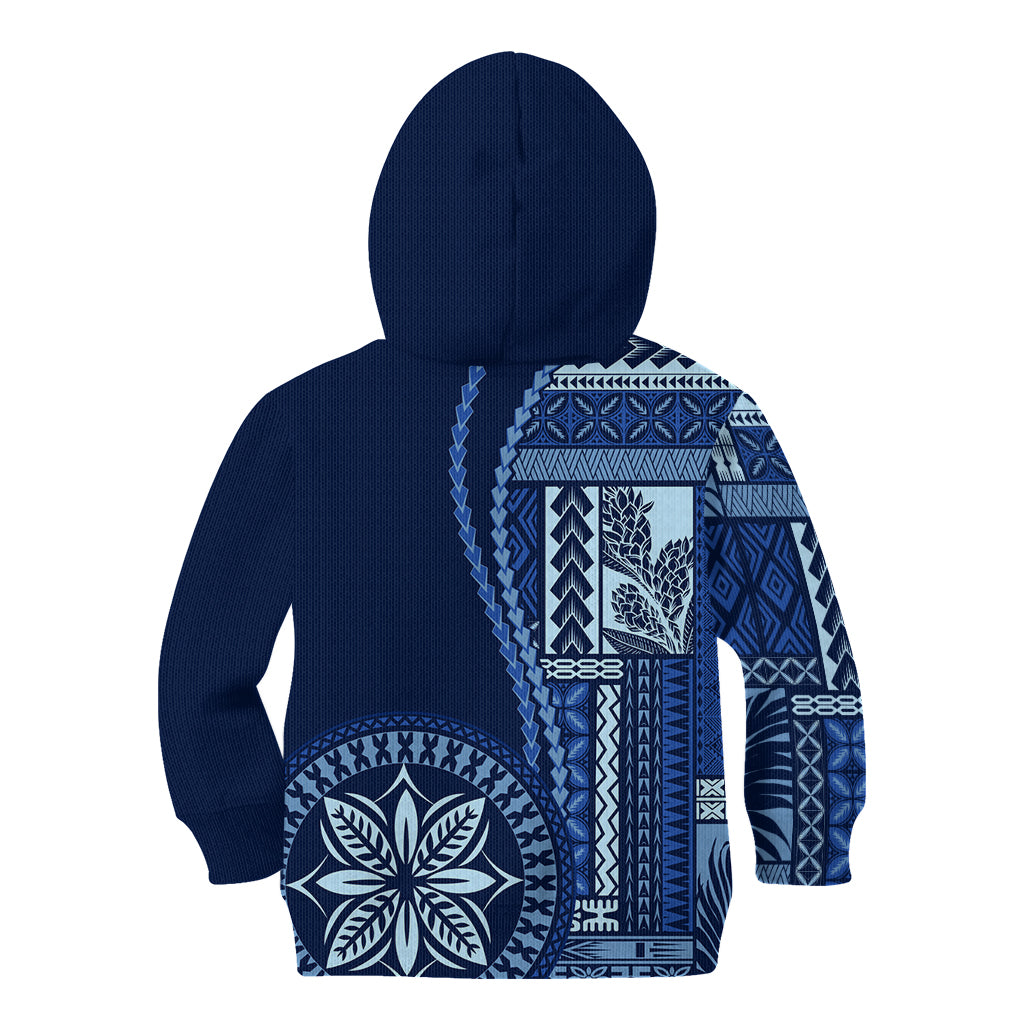 Samoa Siapo Motif Kid Hoodie Classic Style - Bue Ver LT7 - Polynesian Pride