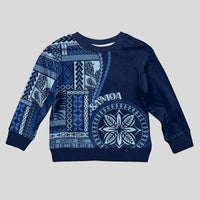 Samoa Siapo Motif Kid Ugly Christmas Sweater Classic Style - Bue Ver LT7 Kid Blue - Polynesian Pride