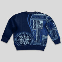 Samoa Siapo Motif Kid Ugly Christmas Sweater Classic Style - Bue Ver LT7 - Polynesian Pride