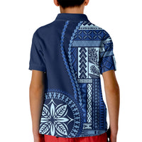 Samoa Siapo Motif Kid Polo Shirt Classic Style - Bue Ver LT7 - Polynesian Pride