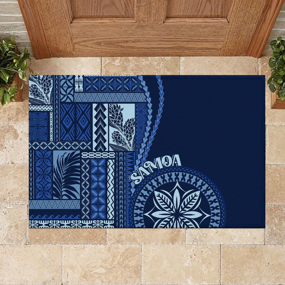 Samoa Siapo Motif Rubber Doormat Classic Style - Bue Ver LT7 - Polynesian Pride