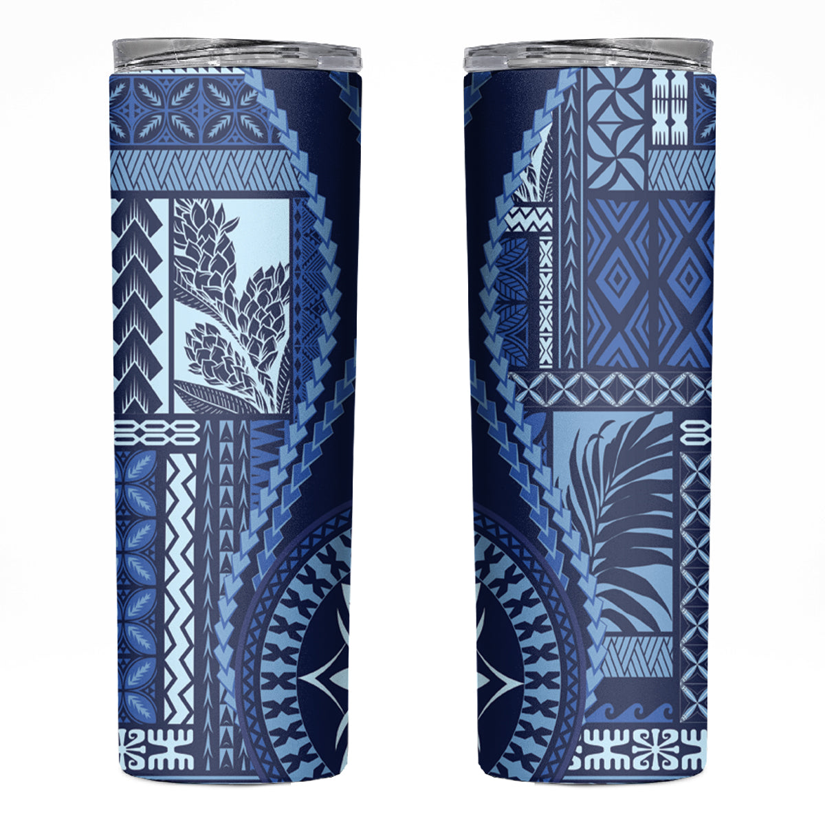 Samoa Siapo Motif Skinny Tumbler Classic Style - Blue Ver