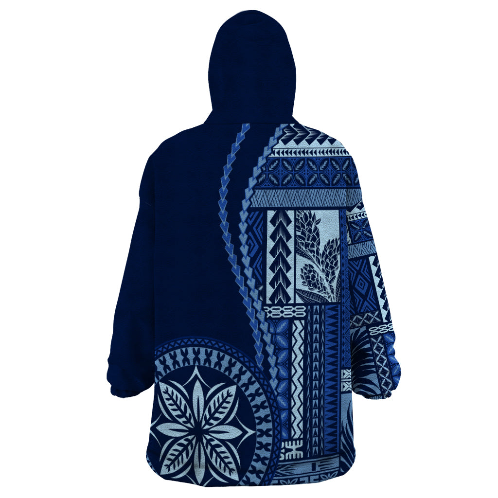 Samoa Siapo Motif Wearable Blanket Hoodie Classic Style - Bue Ver LT7 - Polynesian Pride