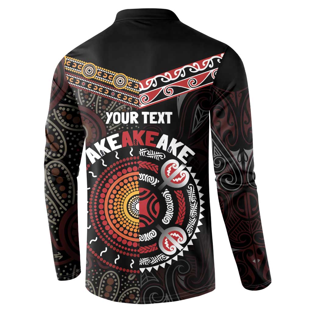 Aotearoa and Australia Indigenous Button Sweatshirt Stand Together For Te Tiriti
