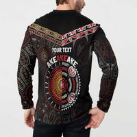 Aotearoa and Australia Indigenous Button Sweatshirt Stand Together For Te Tiriti