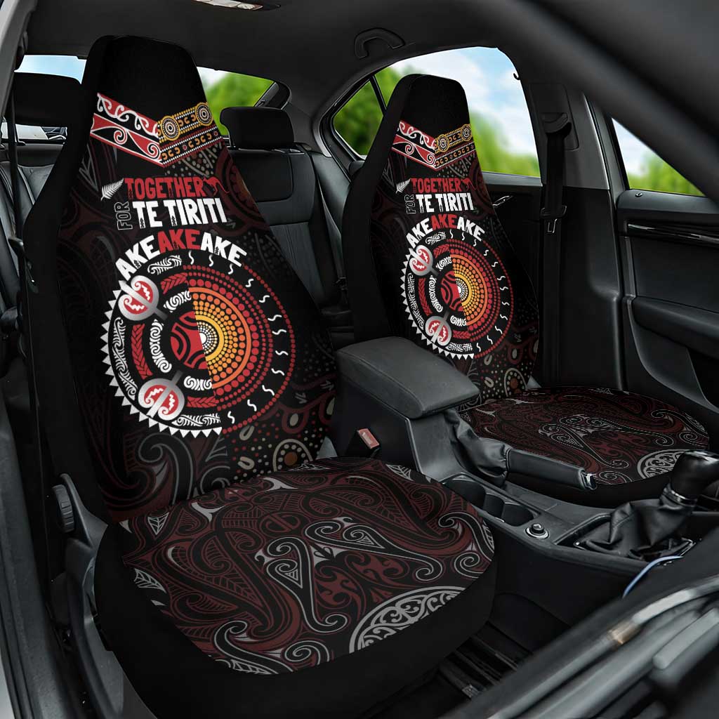 Aotearoa and Australia Indigenous Car Seat Cover Stand Together For Te Tiriti