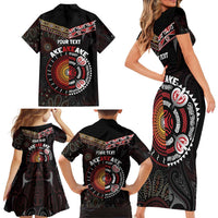 Aotearoa and Australia Indigenous Family Matching Short Sleeve Bodycon Dress and Hawaiian Shirt Stand Together For Te Tiriti LT7 - Polynesian Pride