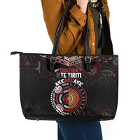 Aotearoa and Australia Indigenous Leather Tote Bag Stand Together For Te Tiriti