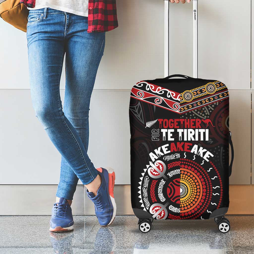 Aotearoa and Australia Indigenous Luggage Cover Stand Together For Te Tiriti