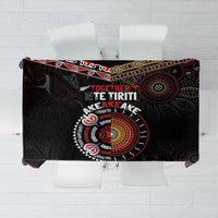 Aotearoa and Australia Indigenous Tablecloth Stand Together For Te Tiriti LT7 Black - Polynesian Pride