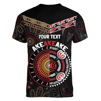 Aotearoa and Australia Indigenous Women V-Neck T-Shirt Stand Together For Te Tiriti LT7 - Polynesian Pride
