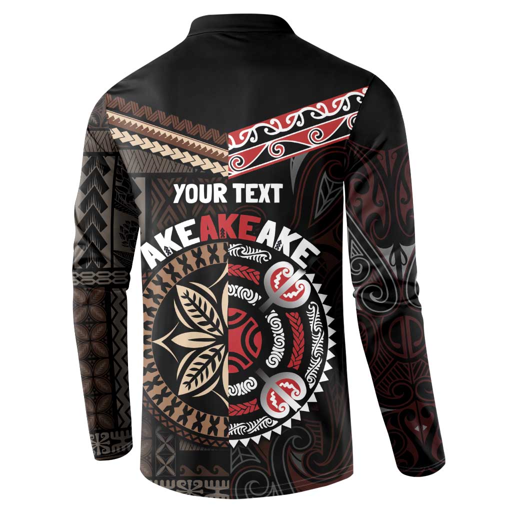 Aotearoa and Samoa Together For Te Tiriti Button Sweatshirt Kowhaiwhai Mix Siapo