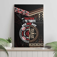 Aotearoa and Samoa Together For Te Tiriti Canvas Wall Art Kowhaiwhai Mix Siapo LT7 - Polynesian Pride