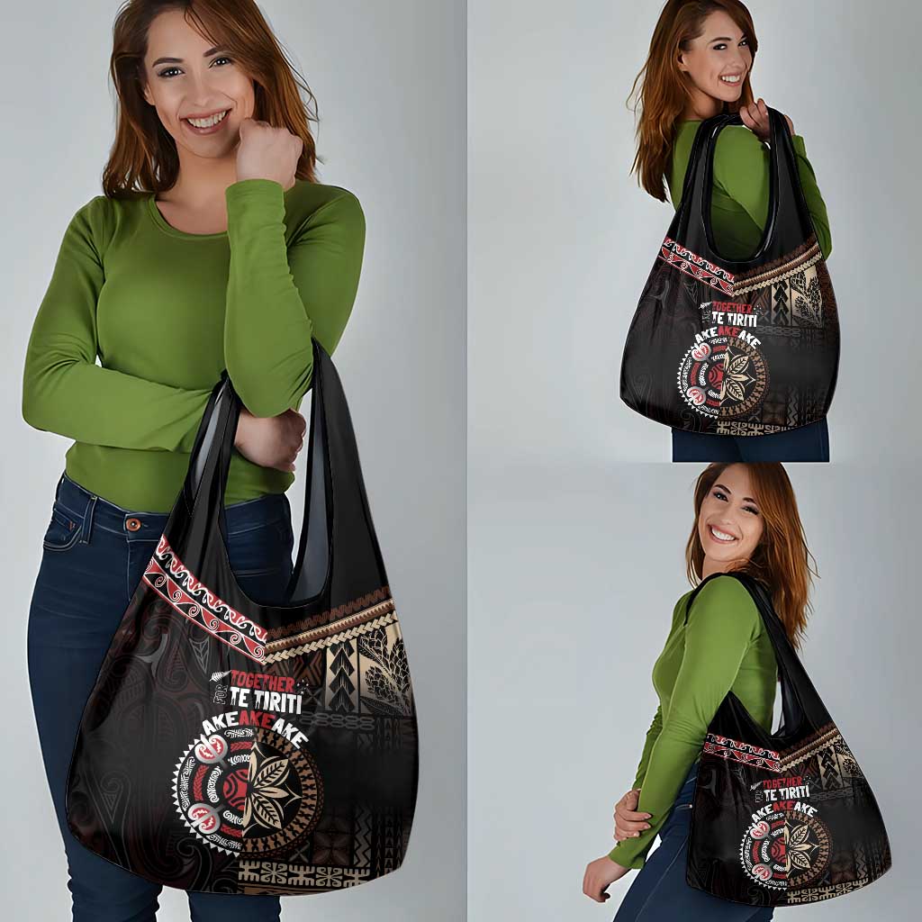 Aotearoa and Samoa Together For Te Tiriti Grocery Bag Kowhaiwhai Mix Siapo