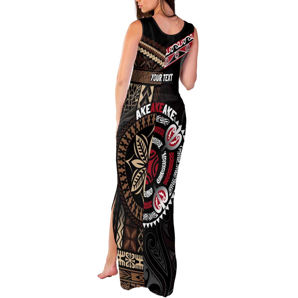 Aotearoa and Samoa Together For Te Tiriti Tank Maxi Dress Kowhaiwhai Mix Siapo