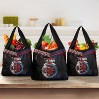 Aotearoa and Samoa Together For Te Tiriti Grocery Bag Kowhaiwhai Mix Siapo - Flag Color