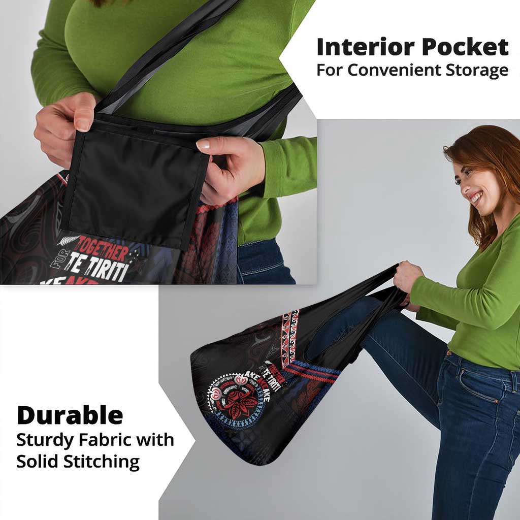 Aotearoa and Samoa Together For Te Tiriti Grocery Bag Kowhaiwhai Mix Siapo - Flag Color