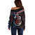 Aotearoa and Samoa Together For Te Tiriti Off Shoulder Sweater Kowhaiwhai Mix Siapo - Flag Color