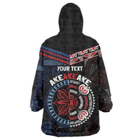 Aotearoa and Samoa Together For Te Tiriti Wearable Blanket Hoodie Kowhaiwhai Mix Siapo - Flag Color