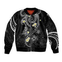 Polynesia Tribal Bomber Jacket Tentacles Plumeria
