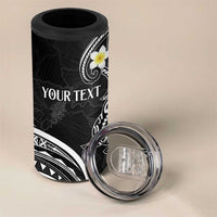 Polynesia Tribal 4 in 1 Can Cooler Tumbler Tentacles Plumeria