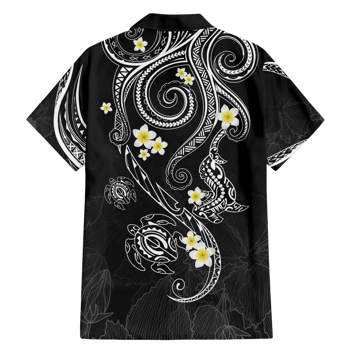 Polynesia Tribal Family Matching Off The Shoulder Long Sleeve Dress and Hawaiian Shirt Tentacles Plumeria