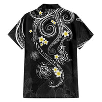 Polynesia Tribal Family Matching Off The Shoulder Long Sleeve Dress and Hawaiian Shirt Tentacles Plumeria