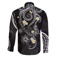 Polynesia Tribal Family Matching Off The Shoulder Long Sleeve Dress and Hawaiian Shirt Tentacles Plumeria