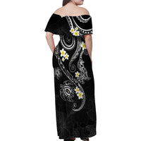 Polynesia Tribal Family Matching Off Shoulder Maxi Dress and Hawaiian Shirt Tentacles Plumeria LT7 - Polynesian Pride