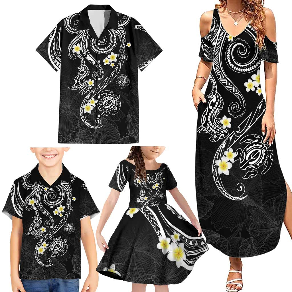 Polynesia Tribal Family Matching Summer Maxi Dress and Hawaiian Shirt Tentacles Plumeria LT7 - Polynesian Pride