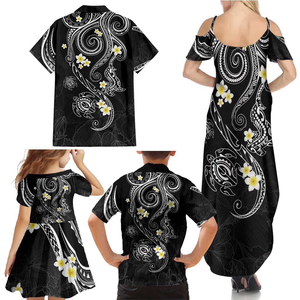 Polynesia Tribal Family Matching Summer Maxi Dress and Hawaiian Shirt Tentacles Plumeria LT7 - Polynesian Pride