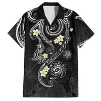 Polynesia Tribal Family Matching Tank Maxi Dress and Hawaiian Shirt Tentacles Plumeria LT7 Dad's Shirt - Short Sleeve Black - Polynesian Pride