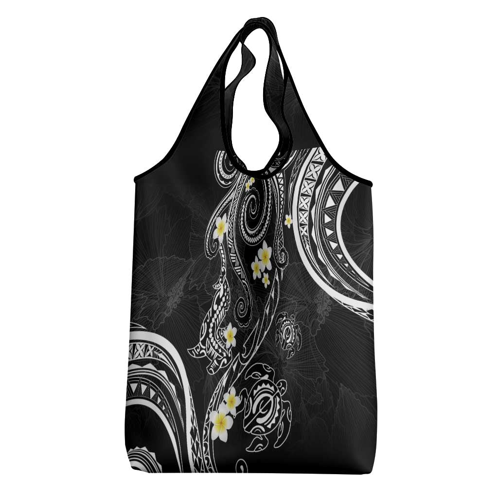 Polynesia Tribal Grocery Bag Tentacles Plumeria
