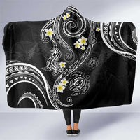 Polynesia Tribal Hooded Blanket Tentacles Plumeria