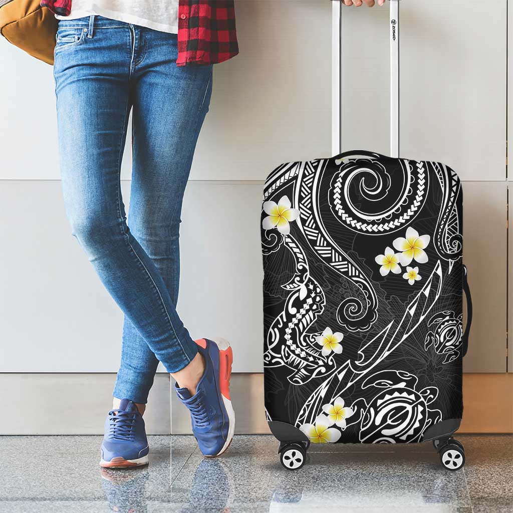 Polynesia Tribal Luggage Cover Tentacles Plumeria