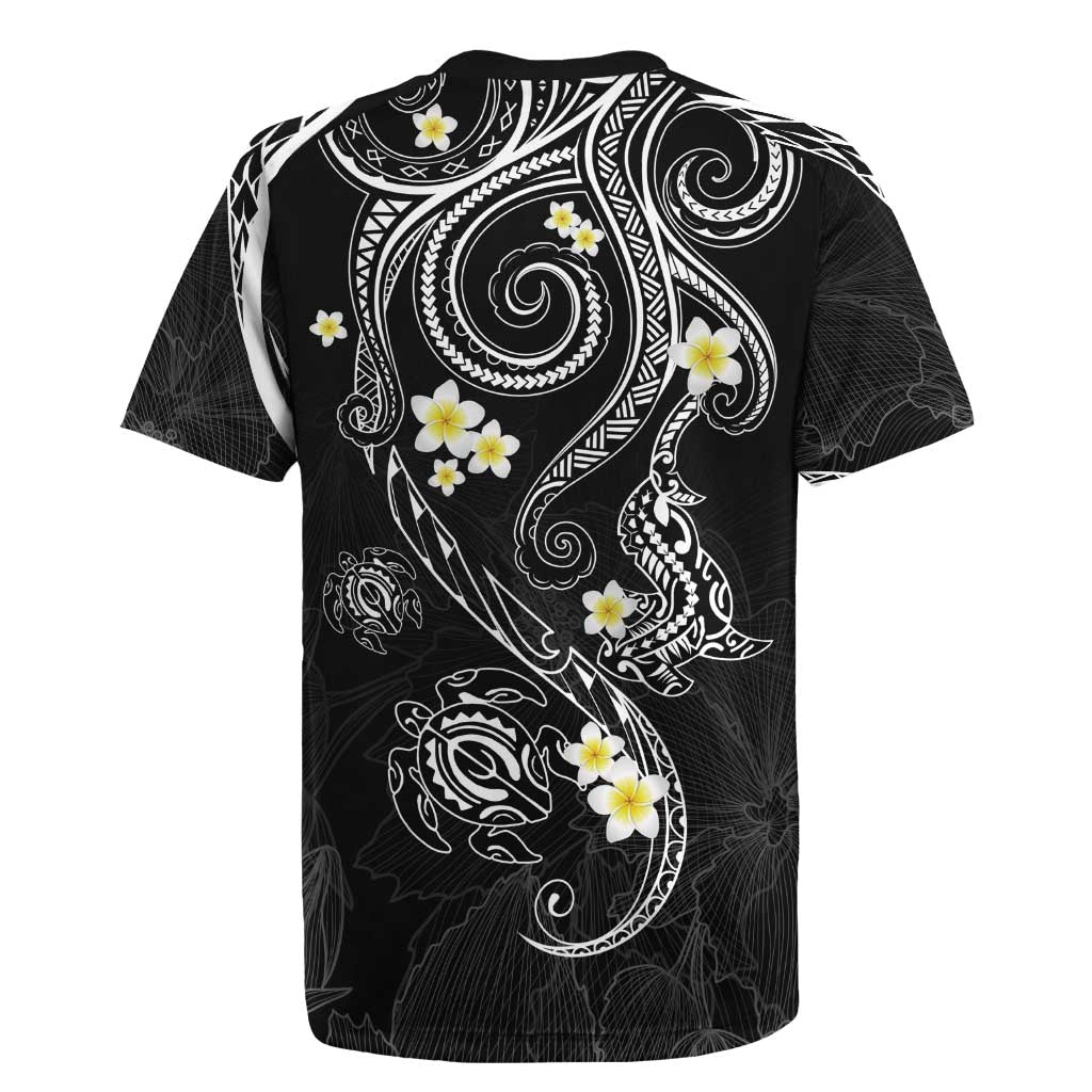 Polynesia Tribal Rugby Jersey Tentacles Plumeria