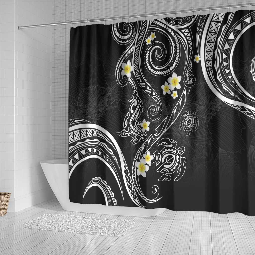 Polynesia Tribal Shower Curtain Tentacles Plumeria